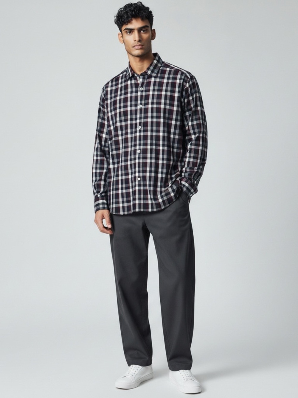 Tailorbyrd Men’s Button Dress Down shirt Size M Plaid golf